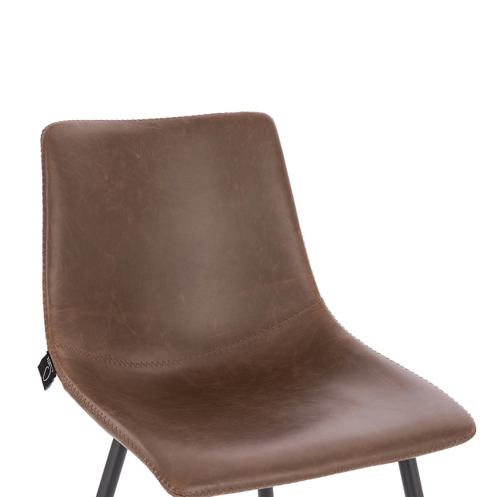 B-Ware MILES 2er Set Esszimmerstühle Kunstleder Braun