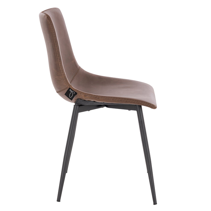 B-Ware MILES 2er Set Esszimmerstühle Kunstleder Braun