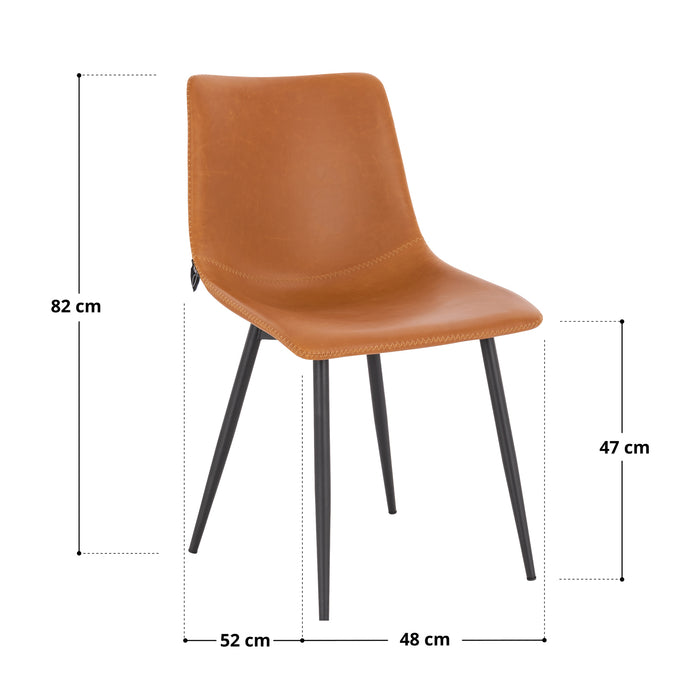 MILES 2er Set Esszimmerstühle aus Kunstleder
