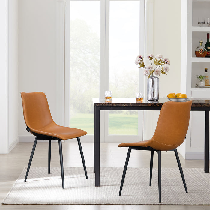 MILES 2er Set Esszimmerstühle aus Kunstleder