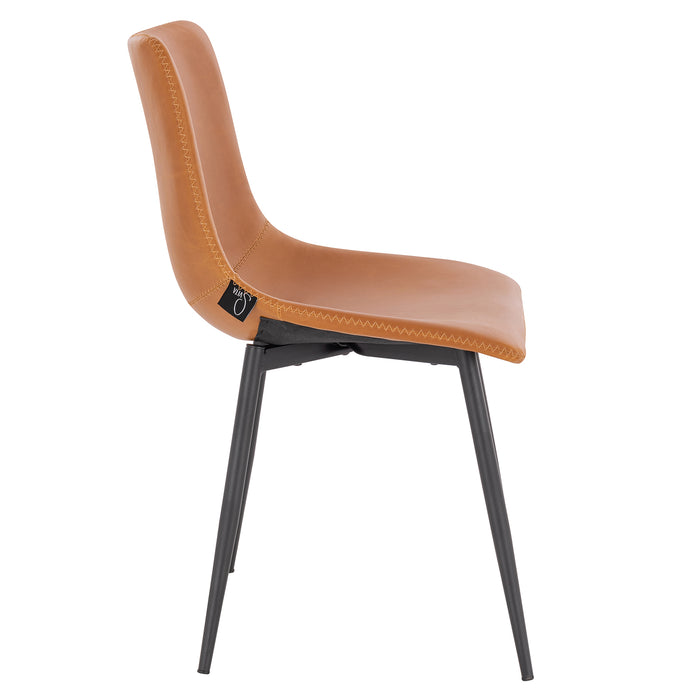 B-Ware MILES 2er Set Esszimmerstühle Kunstleder Cognac