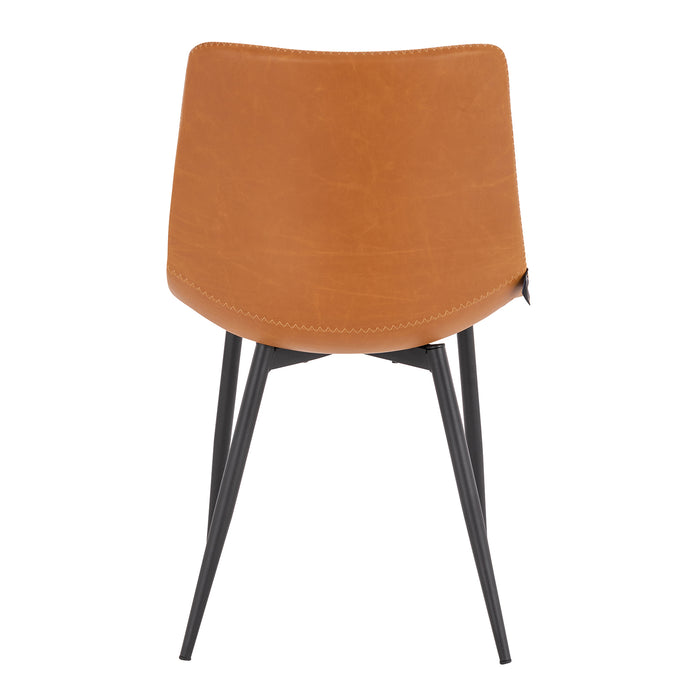 B-Ware MILES 2er Set Esszimmerstühle Kunstleder Cognac
