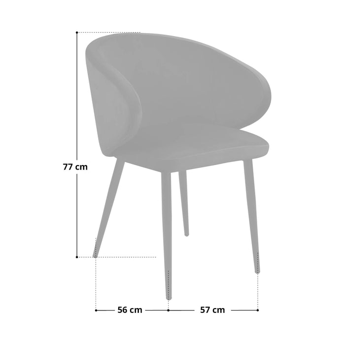 B-Ware AUDREY 2er Set Esszimmerstühle Grau Samt