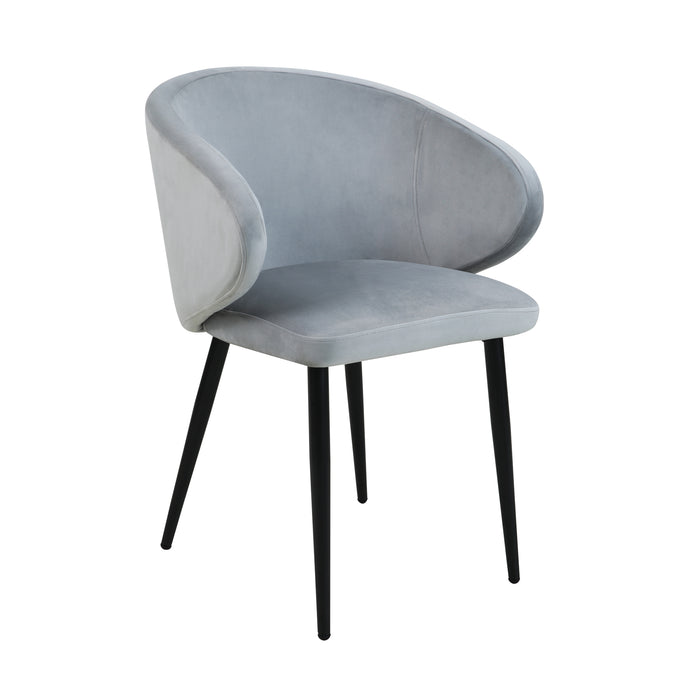 B-Ware AUDREY 2er Set Esszimmerstühle Grau Samt