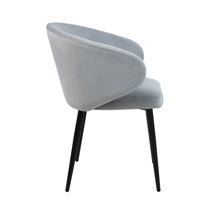 B-Ware AUDREY 2er Set Esszimmerstühle Grau Samt