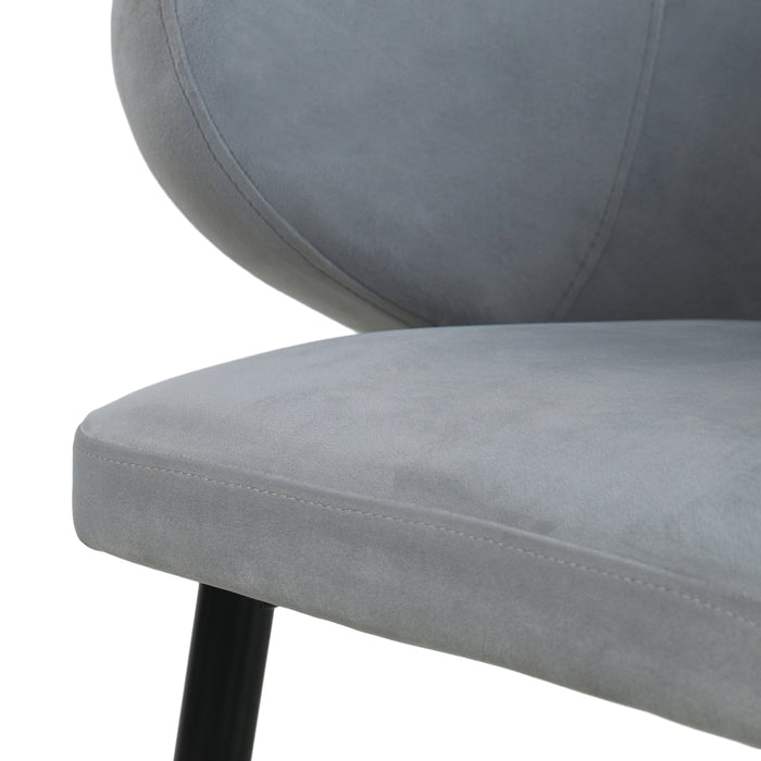 B-Ware AUDREY 2er Set Esszimmerstühle Grau Samt