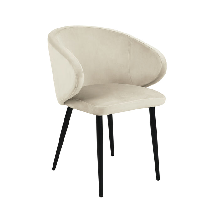 B-Ware AUDREY Esszimmerstühle 2er Set Creme Samt