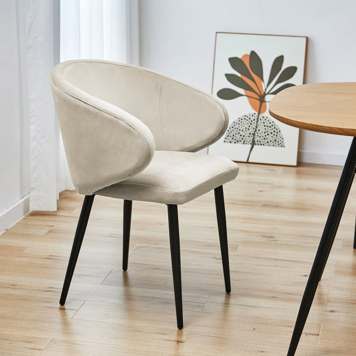B-Ware AUDREY Esszimmerstühle 2er Set Creme Samt