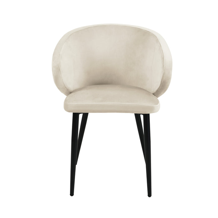 B-Ware AUDREY Esszimmerstühle 2er Set Creme Samt