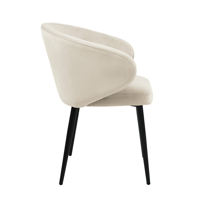B-Ware AUDREY Esszimmerstühle 2er Set Creme Samt