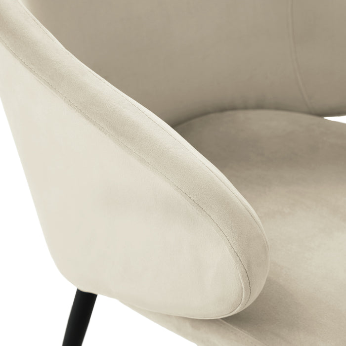 B-Ware AUDREY Esszimmerstühle 2er Set Creme Samt
