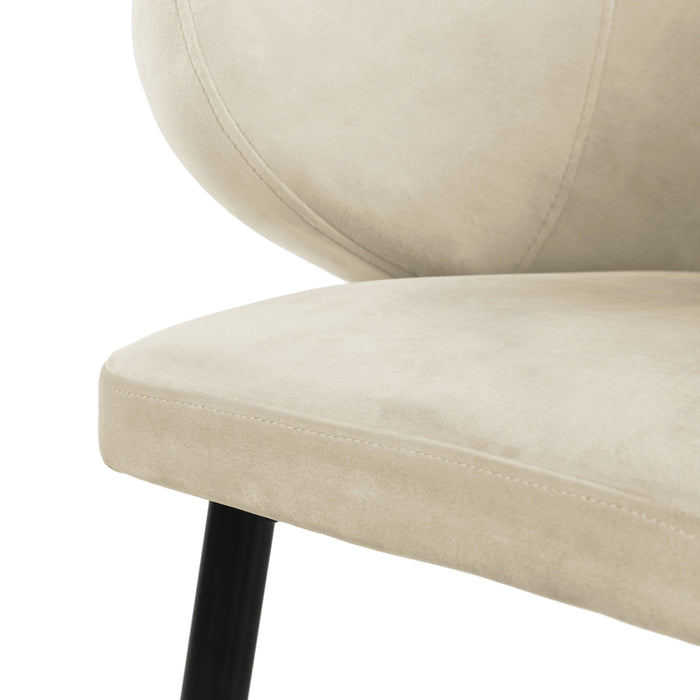 B-Ware AUDREY Esszimmerstühle 2er Set Creme Samt