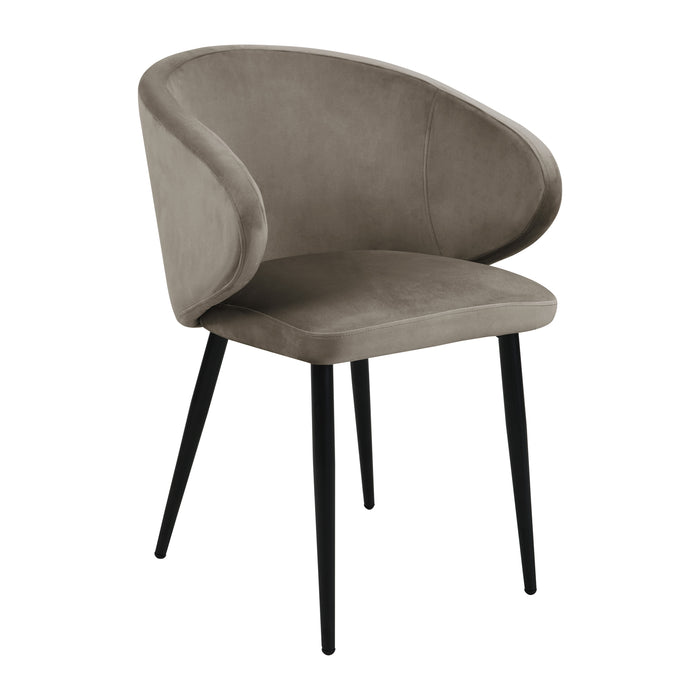 B-Ware AUDREY 2er Set Esszimmerstühle Taupe Samt