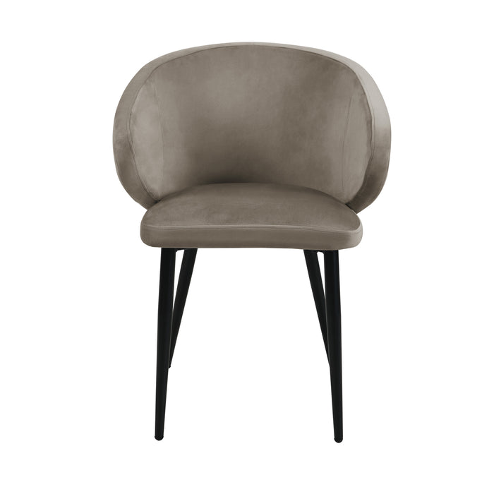 B-Ware AUDREY 2er Set Esszimmerstühle Taupe Samt