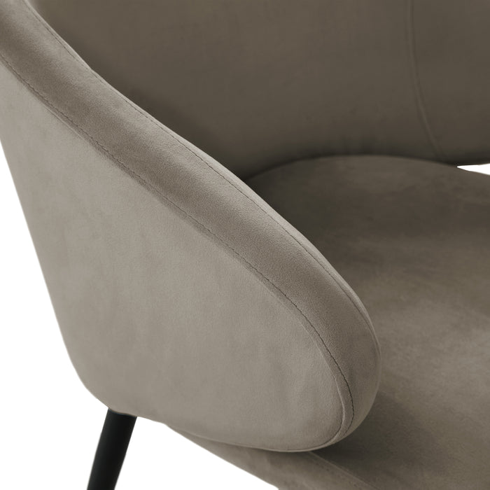 B-Ware AUDREY 2er Set Esszimmerstühle Taupe Samt
