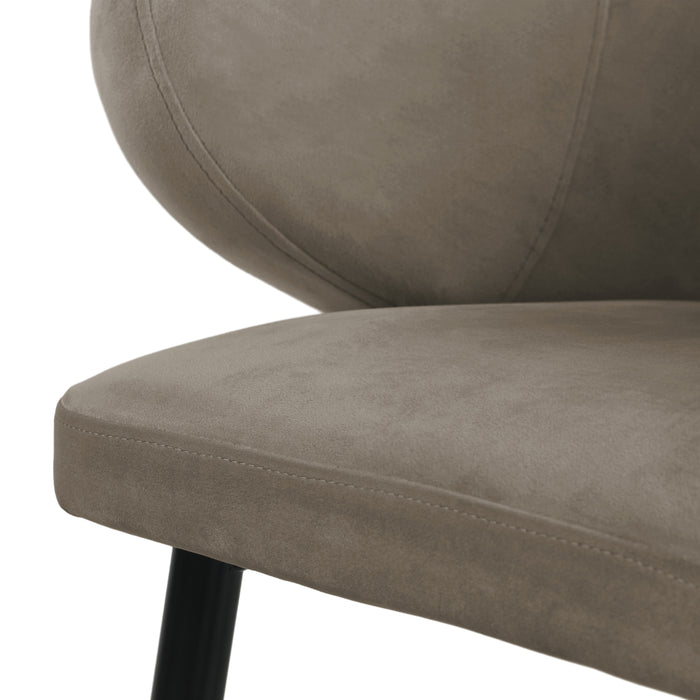 B-Ware AUDREY 2er Set Esszimmerstühle Taupe Samt