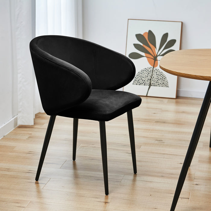 B-Ware AUDREY 2er Set Esszimmerstühle Grau Samt