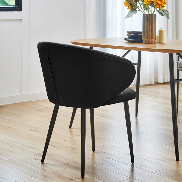 B-Ware AUDREY 2er Set Esszimmerstühle Grau Samt