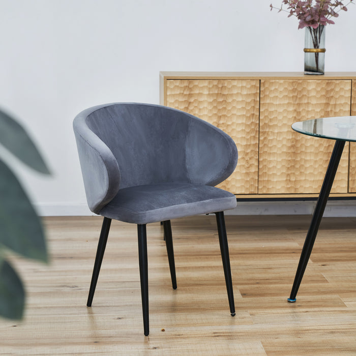 B-Ware AUDREY 2er Set Esszimmerstühle Schwarz Samt
