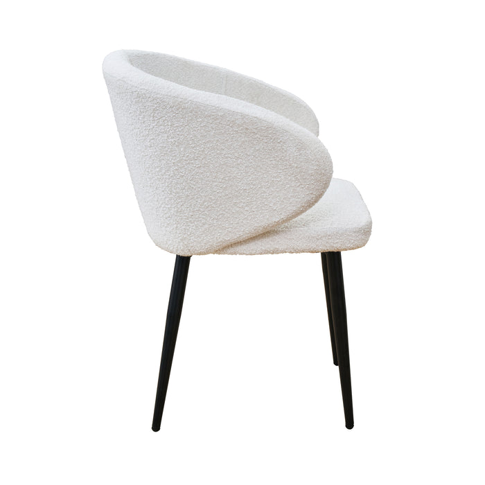 B-Ware AUDREY 2er Set Esszimmerstühle Weiß Bouclé