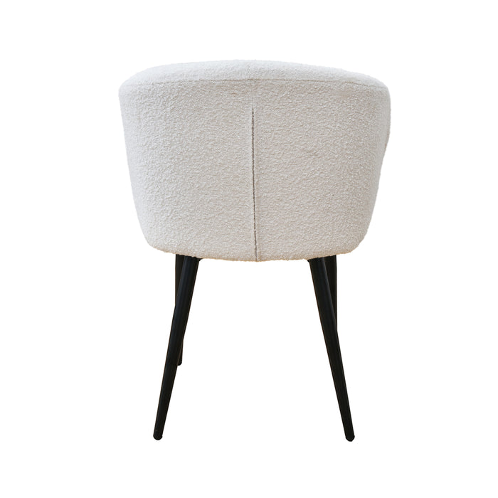 B-Ware AUDREY 2er Set Esszimmerstühle Weiß Bouclé