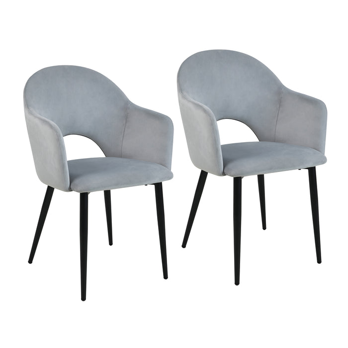 B-Ware HAILEY 2er Set Esszimmerstühle Grau