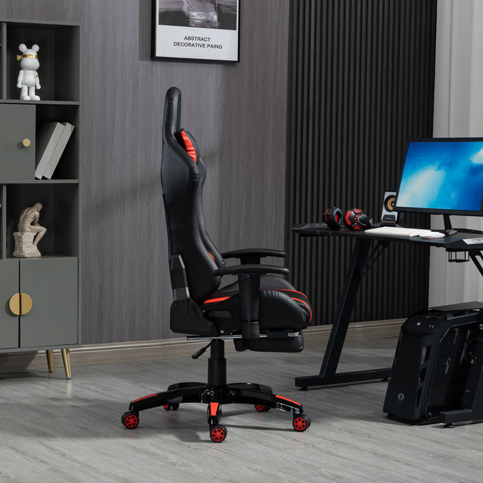 B-Ware Gaming Sessel mit Fußraste Schwarz-rot