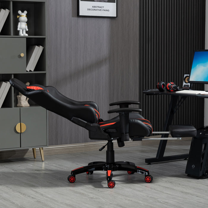 B-Ware Gaming Sessel mit Fußraste Schwarz-rot
