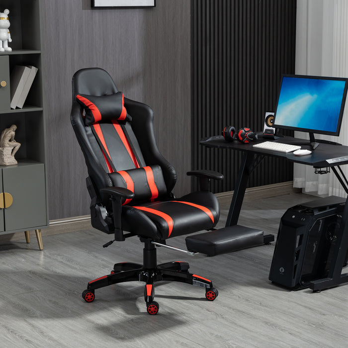 B-Ware Gaming Sessel mit Fußraste Schwarz-rot