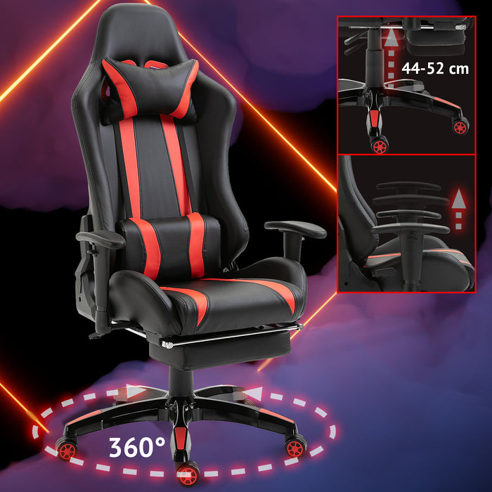 B-Ware Gaming Sessel mit Fußraste Schwarz-rot