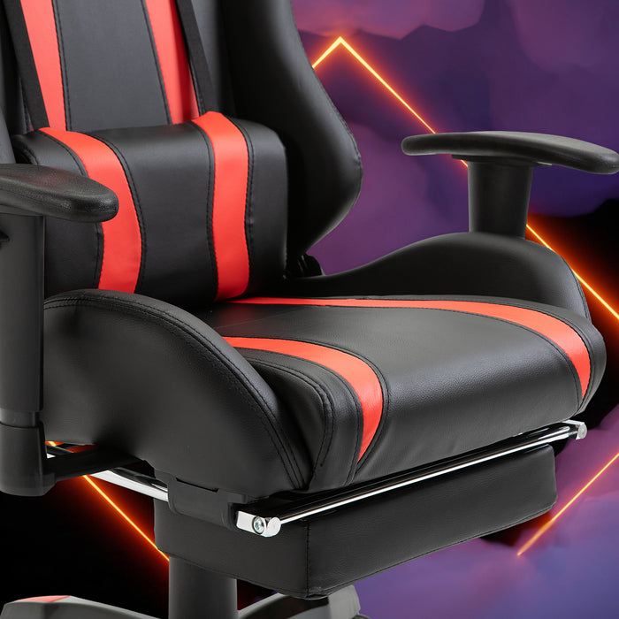 B-Ware Gaming Sessel mit Fußraste Schwarz-rot