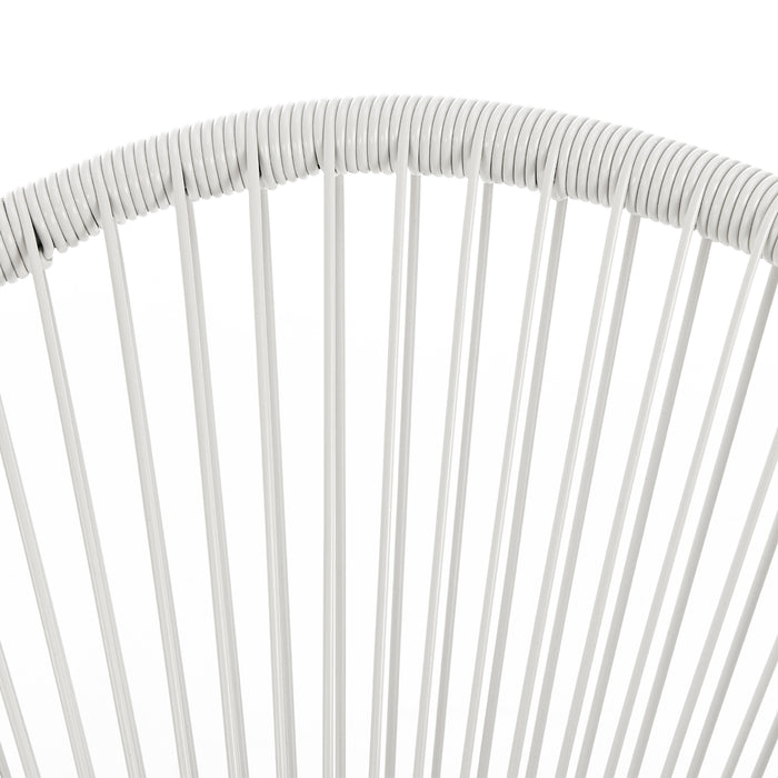 BALI Balkonset Sessel Detail Polyrattan-Geflecht - weiß