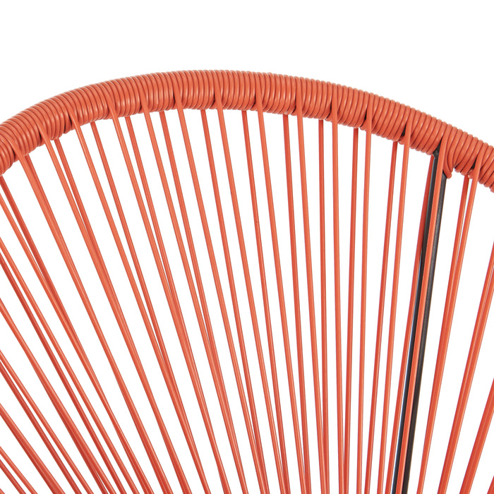 BALI Balkonset Sessel Detail Polyrattan-Geflecht - orange