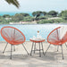 BALI Balkonset mit 2 Sesseln und Beistelltisch - Ambientebild am Meer - orange