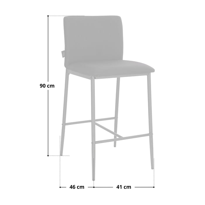 B-Ware ERIK 2er Set Barhocker mit Rückenlehne Schwarz