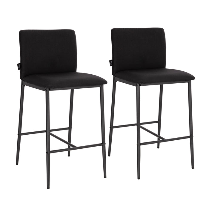 B-Ware ERIK 2er Set Barhocker mit Rückenlehne Schwarz