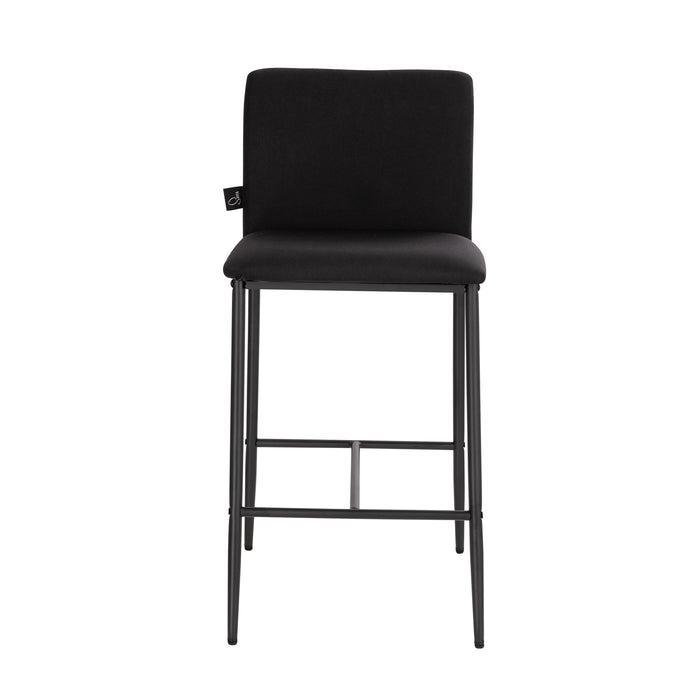 B-Ware ERIK 2er Set Barhocker mit Rückenlehne Schwarz
