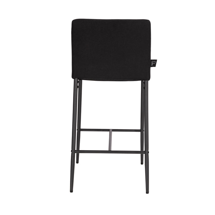 B-Ware ERIK 2er Set Barhocker mit Rückenlehne Schwarz