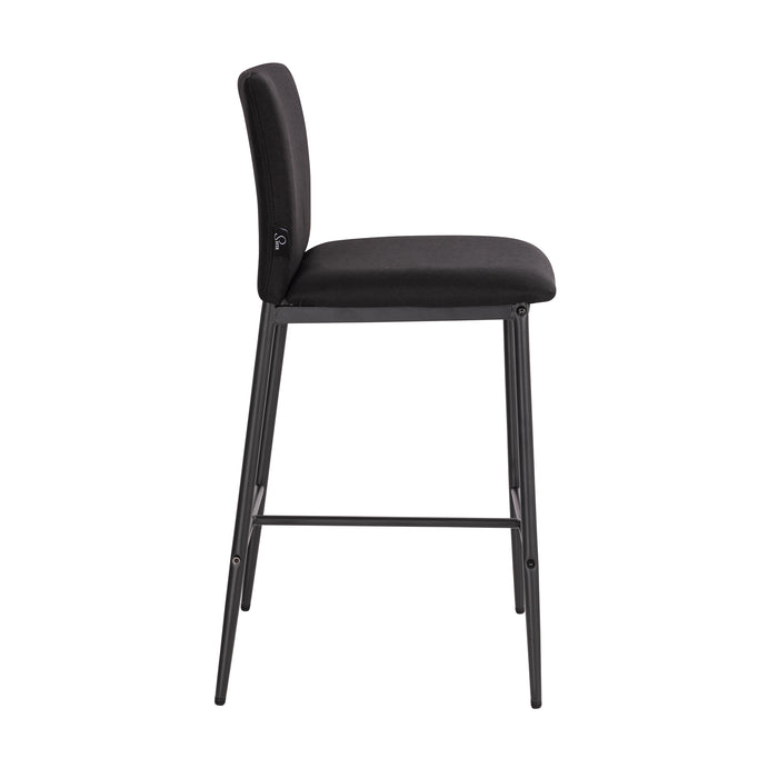 B-Ware ERIK 2er Set Barhocker mit Rückenlehne Schwarz