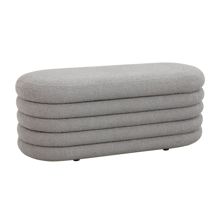 B-Ware BLOSSOM XL Ottomane Boucle Hellgrau
