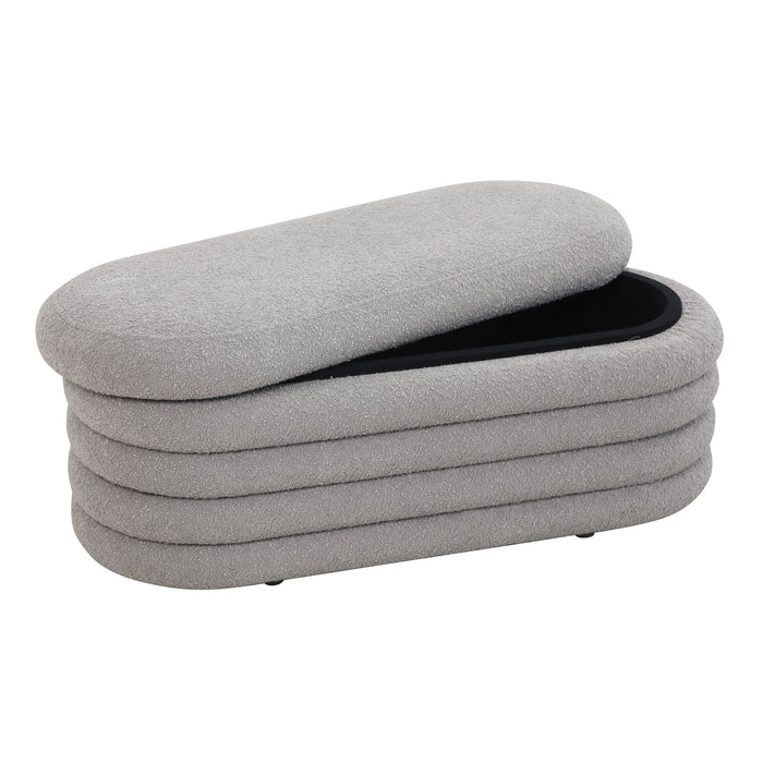 B-Ware BLOSSOM XL Ottomane Boucle Hellgrau