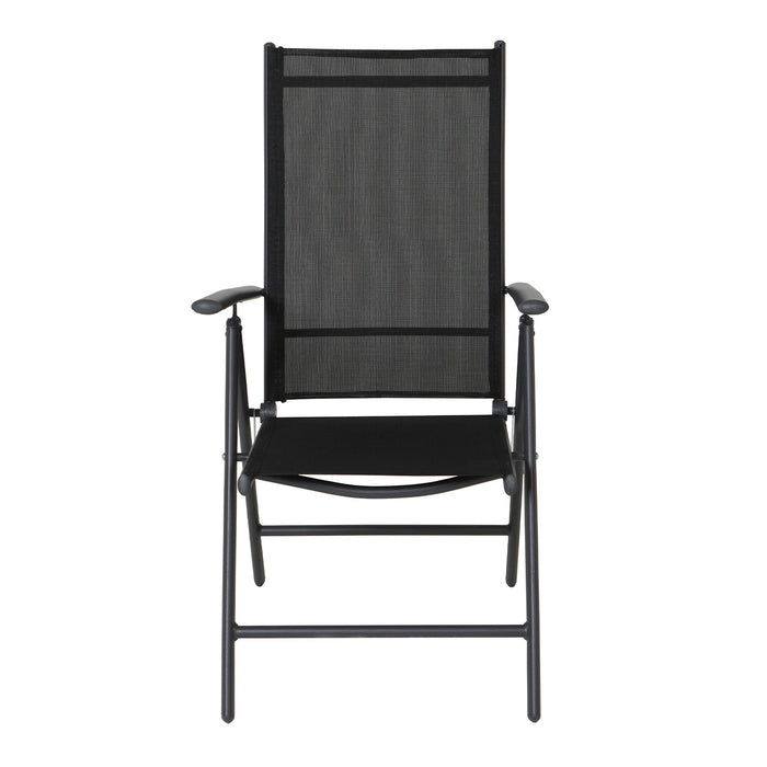 SVITA Hochlehner Gartenstuhl klappbar schwarz frontal 