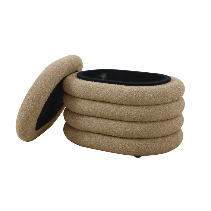 B-Ware BLOSSOM Ottomane Boucle Hellbraun