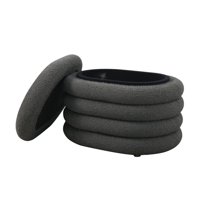 B-Ware BLOSSOM S Ottomane Boucle Dunkelgrau