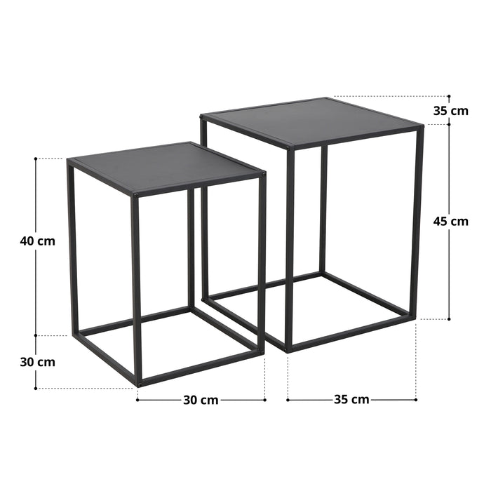 SVITA THEMI Zweier-Set Beistelltische Maße 30x30x40 cm und 35x35x45 cm
