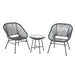 Balkonmöbel Set TULUM 3-tlg. - 2 Sessel und Beistelltisch schwarz