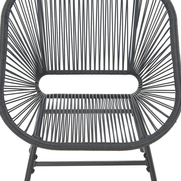 Balkonmöbel Set TULUM - Detail Sitzschale Sessel schwarz