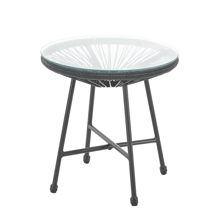 Balkonmöbel Set TULUM - Beistelltisch schwarz