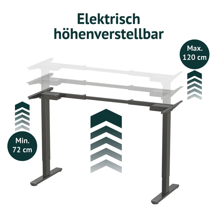 B-Ware DOBON Schreibtischgestell höhenverstellbar Doppelmotor Schwarz