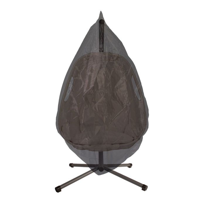 SVITA SNUGGY Hängesessel beige mit Metallgestell abgedeckt von passender Abdeckhaube